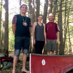 Andrew Starblanket, left, Krista Bowman and Erik Sorensen, will be part of a First Nations, Jesuit and laity group retracing the historic canoe route of St. Jean de Brebeuf from Midland, Ont., to Montreal. (Photo courtesy of Erik Sorensen)