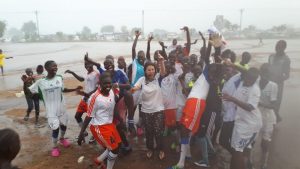 The Trinity Future Girls Football Club in Juba, South Sudan, coached by Lydia Casmiro. 