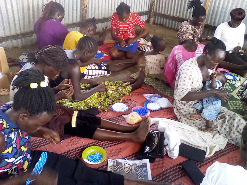 Women in Juba, South Sudan, making handcrafted bags as a source of livelihood. Credit: L.T. Casmiro.
