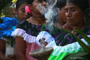 Caption: Indigenous Tseltal women in Chiapas, Mexico, participate in community prayer. Photo Credit: Enrique Carrasco SJ