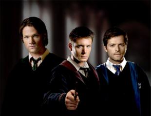 Sam and Dean Winchester with Angel Casiel - courtesy of caswouldratherbehere.tumblr.com