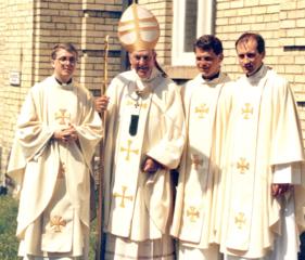 Ordination Day with Philip Shano, SJ, Martin Royackers, SJ and Tony Baranowski, SJ