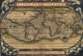 A page from Theatrum Orbis Terrarum, one of the first atlases published, the work of Abraham Ortelius (1527 - 1598) and used by Ricci for maps he created in China. Source: The Library of Congress.