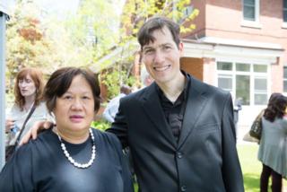 Elizzabeth Ho, Lourdes Parishioner and Greg Kennedy, SJ