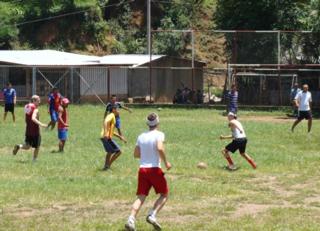 The El Faro Cup - a soccer game between the Canadians and youth from the village. Source: Len Altilia. 