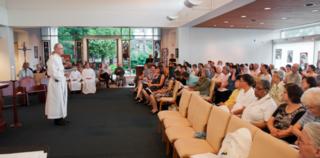 Fr, Allore, SJ says Mass on July 31 at St. Mark's Church.