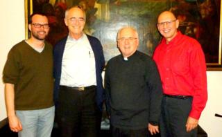 Canadian Jesuits meet for dinner at the Pontifical Biblical Institute in Rome, November 2014. Souce: Mike Kolarcik, SJ.