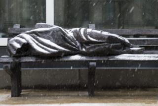 Homeless Jesus sculpture, Regis College, Toronto. Source: thestar,com