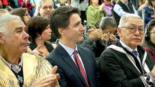 Prime Minister Trudeau at the delivery of the final TRC report. Source: ctvnews.ca
