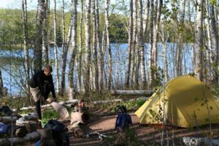 The author at a campsite on Isle Royale.