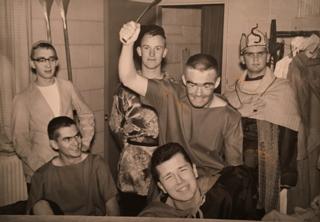 Backstage at the community play - the Conversion of St. Paul.