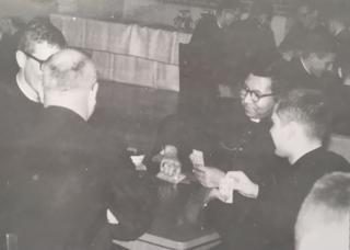 Playing cards with Bishop Benjamin.